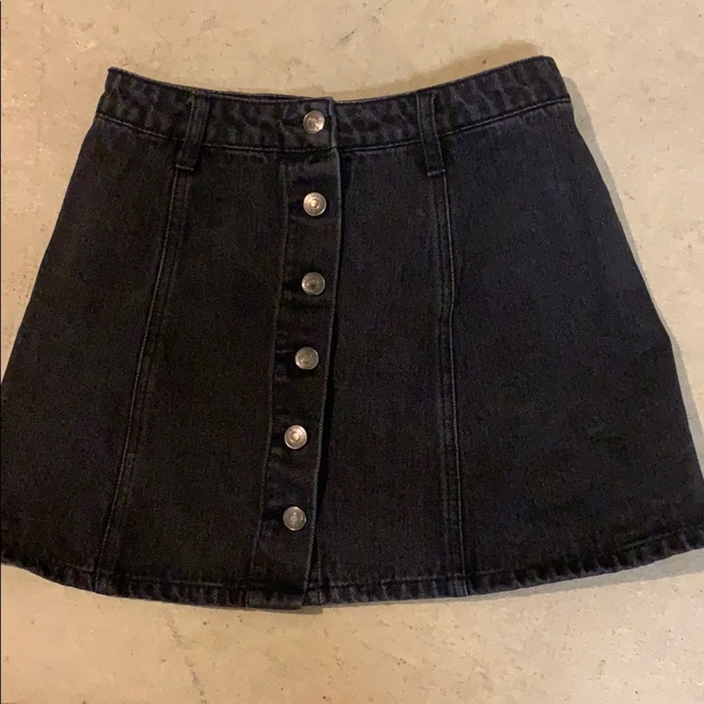 Black button up skirt